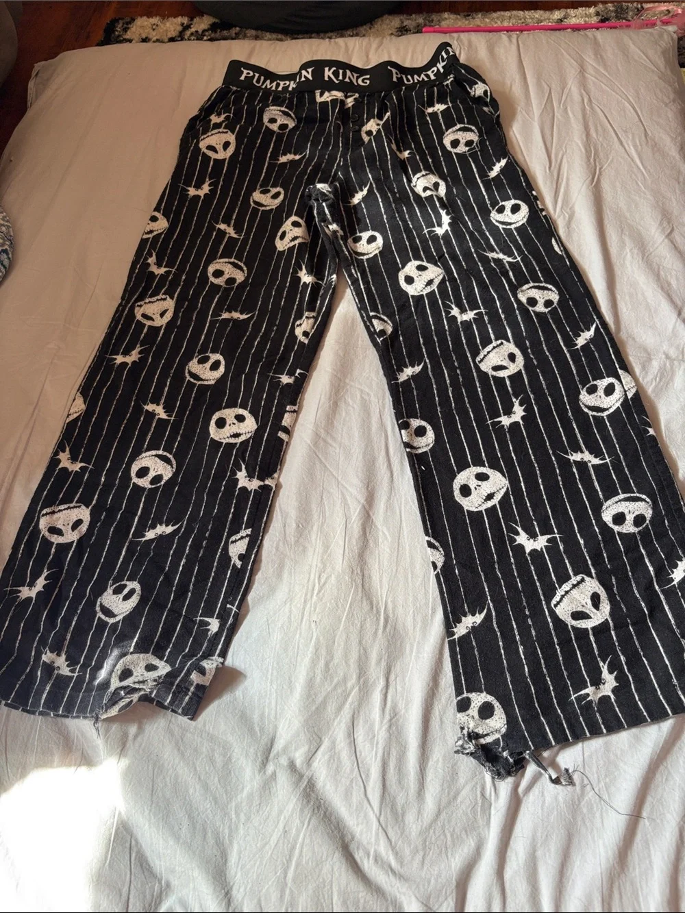 Disney White and Black Pumpkin King Elastic Waistband Shorts